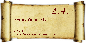 Lovas Arnolda névjegykártya